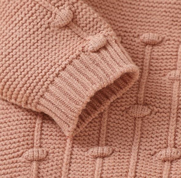 Baby Romper Knit Jumpsuit Long Sleeve/Pink