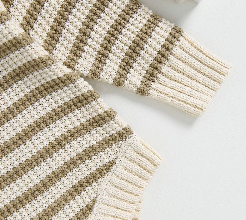 Baby Girls Romper Striped Long Sleeve Knit