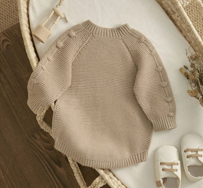 Baby Romper Knit Jumpsuit Long Sleeve/Khaki
