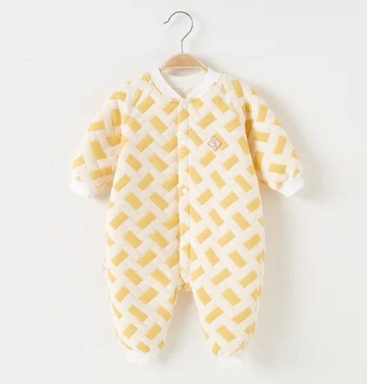Baby Bodysuit Cotton Square Yellow
