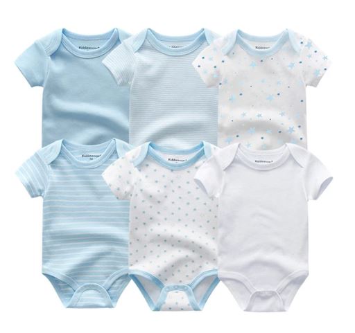 Baby Bodysuit Cotton Short Sleeve 6 Pack 6210