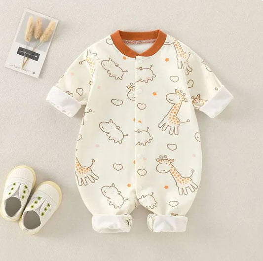 Baby Bodysuit Cotton Long Sleeve/Giraffe