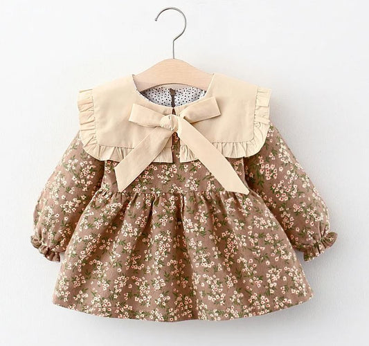 Baby Girl Dress With Bow Yellow