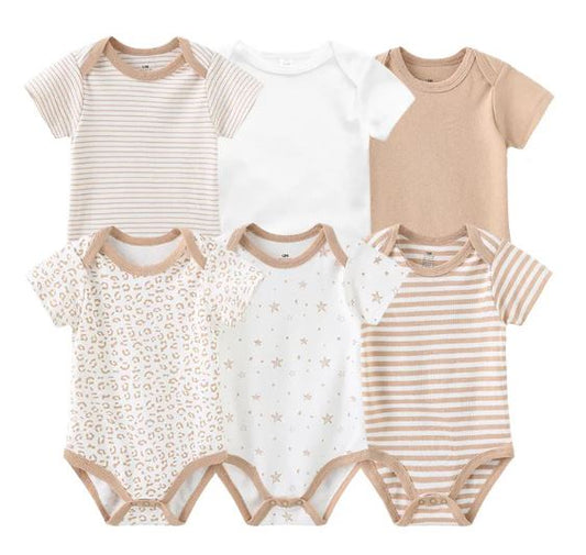 Baby Bodysuit Cotton Short Sleeve 6 Pack 6233