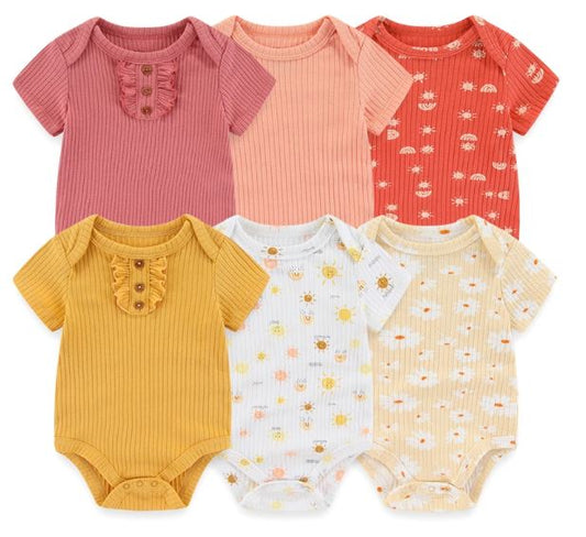 Baby Bodysuit Cotton Short Sleeve 6 Pack 6230