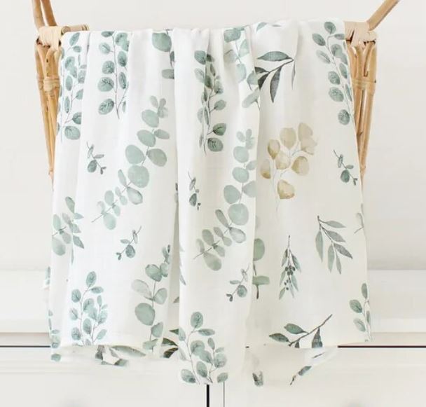 Baby Blanket 120x120cm Cotton Swaddle/Deep Green