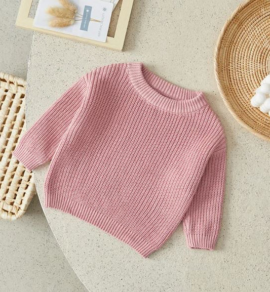 Sweater Knit Long Sleeve Baby Girl Boy/Rose Pink