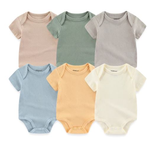 Baby Bodysuit Cotton Short Sleeve 6 Pack 6234