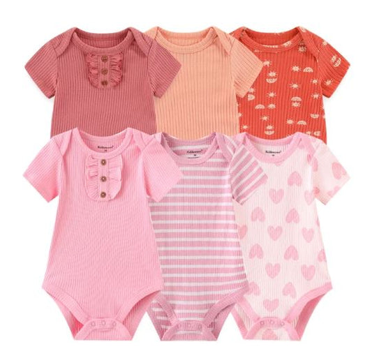 Baby Bodysuit Cotton Short Sleeve 6 Pack 6245