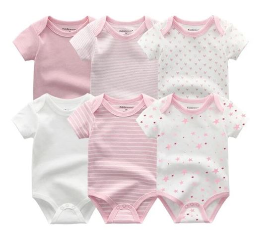 Baby Bodysuit Cotton Short Sleeve 6 Pack 6211