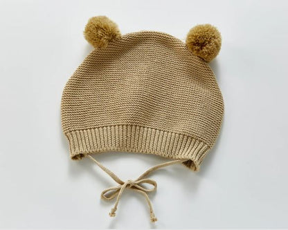 Baby Boys Girls Long Sleeve Knit Jumpsuit + Hat/Khaki
