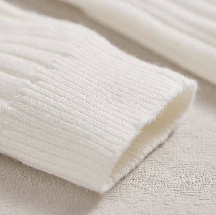 Baby Romper Knit Warm Long Sleeve/White