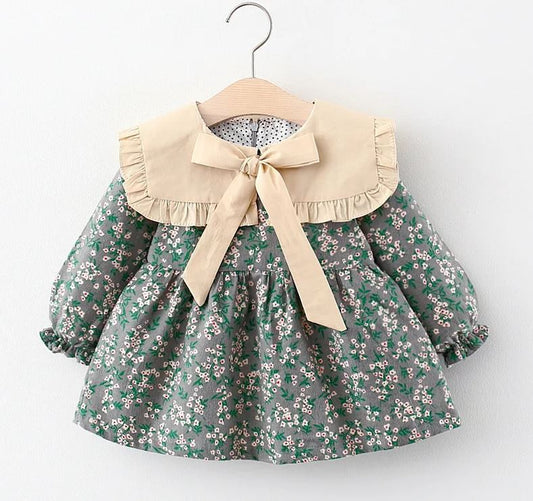 Baby Girl Dress With Bow Green